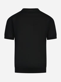 Maglia manica corta in misto cotone nero