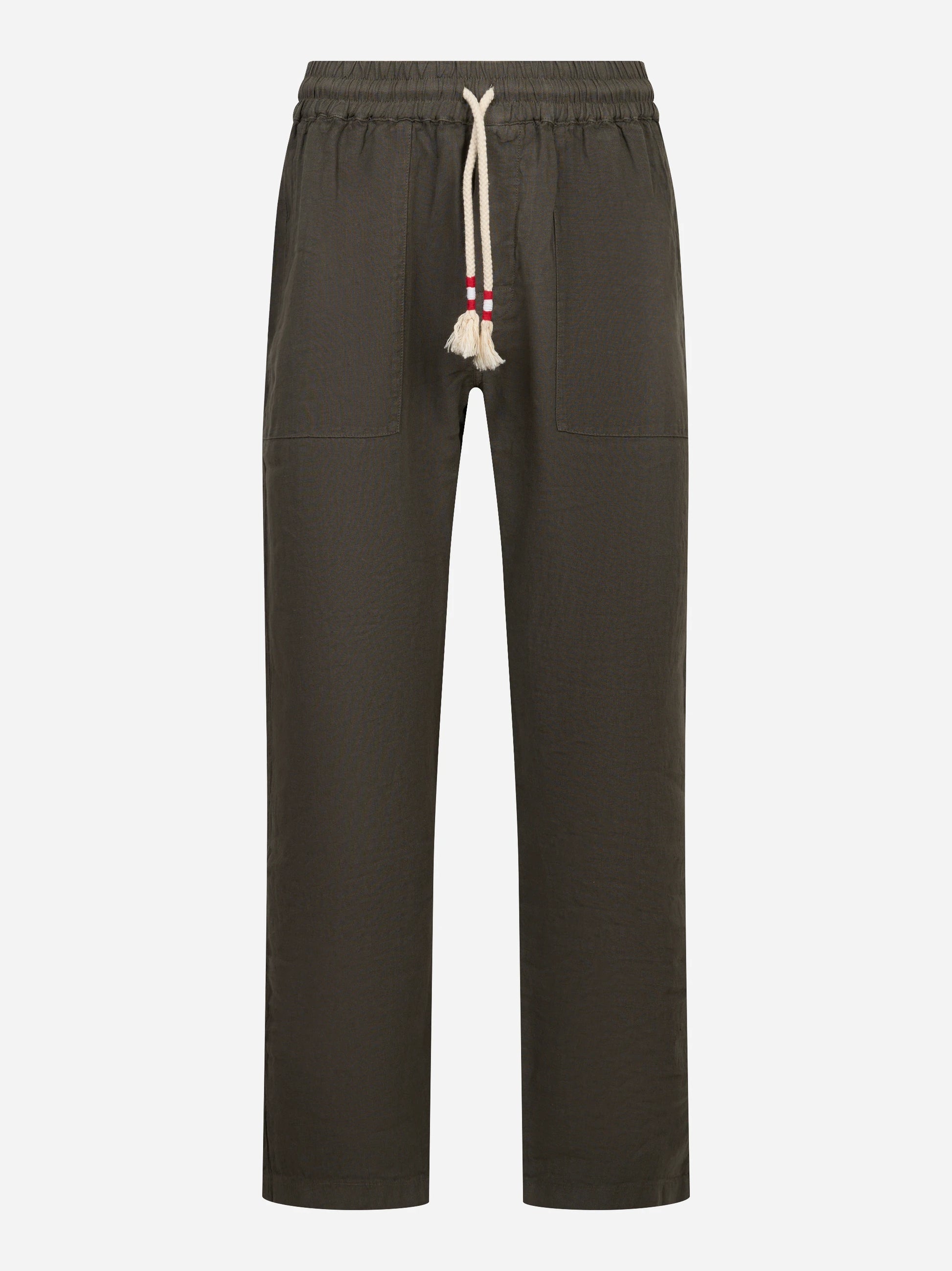Pantalone Calais in lino marrone