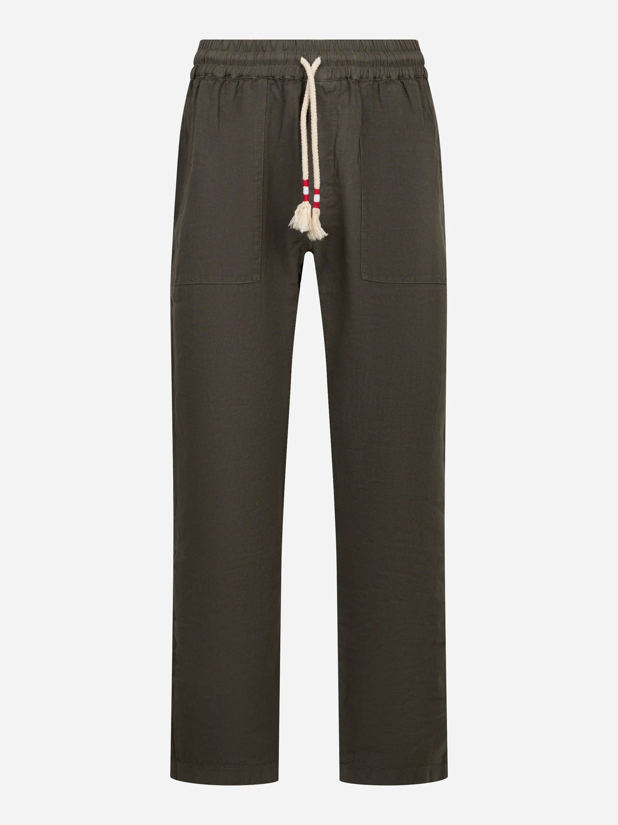 Pantalone Calais in lino marrone