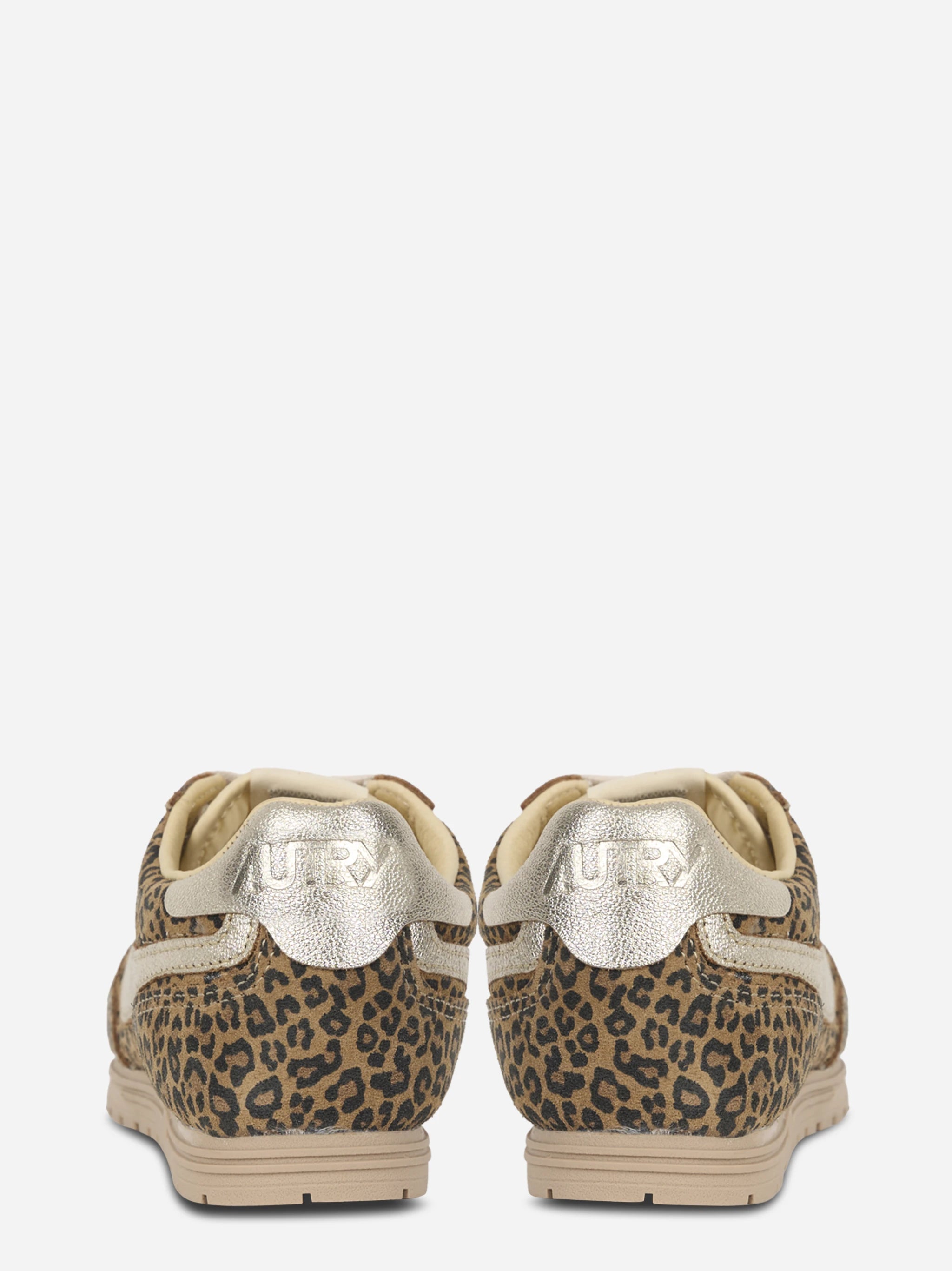 SNEAKERS WINDSPIN IN SUEDE E PELLE LEOPARD E PLATINO