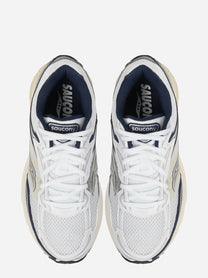 Sneakers Omni Pro Grid bianche con dettagli blu navy