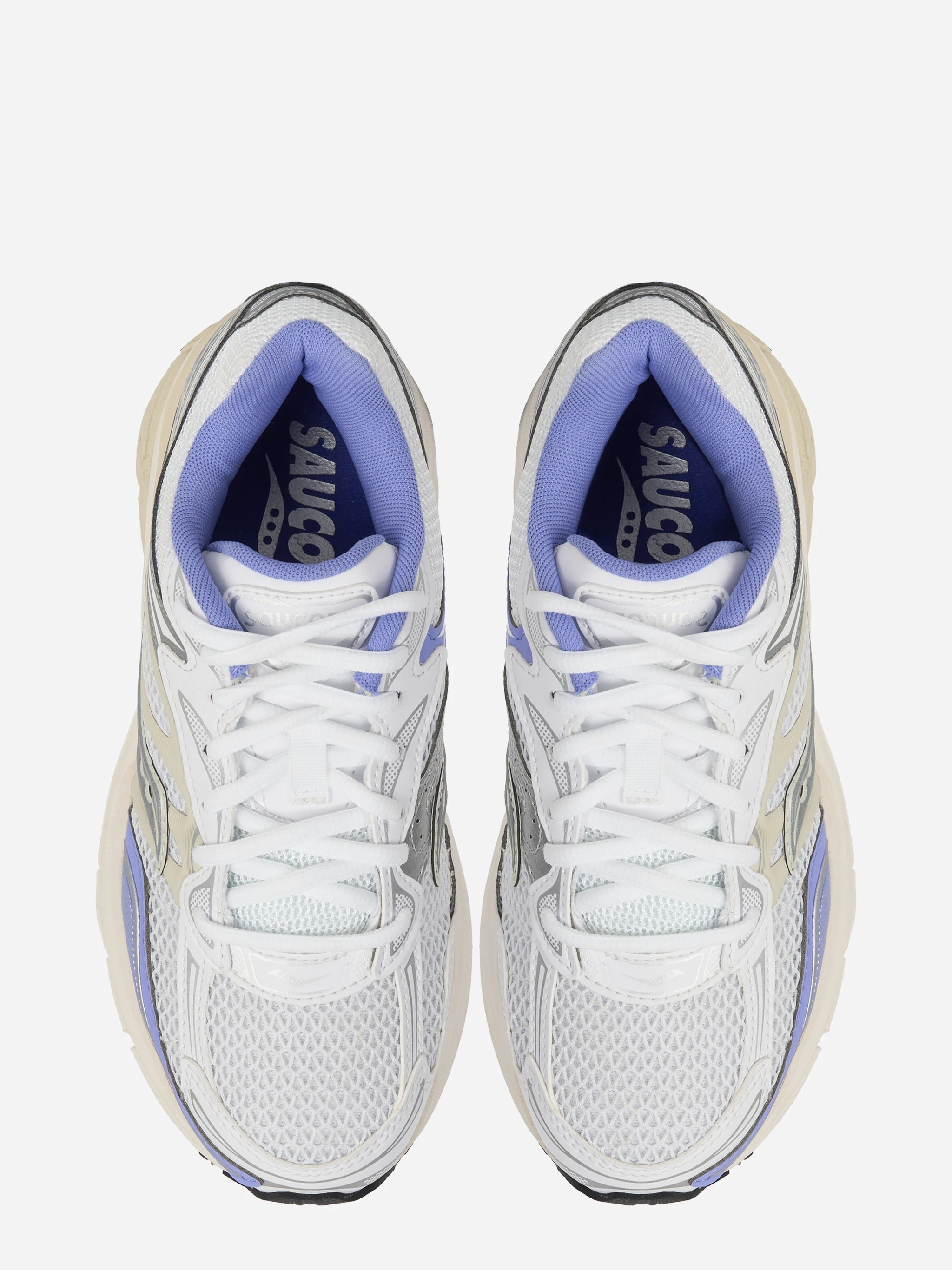 Sneakers Omni Pro Grid bianche con dettagli lilla