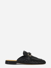 Mocassino sabot nero intrecciato