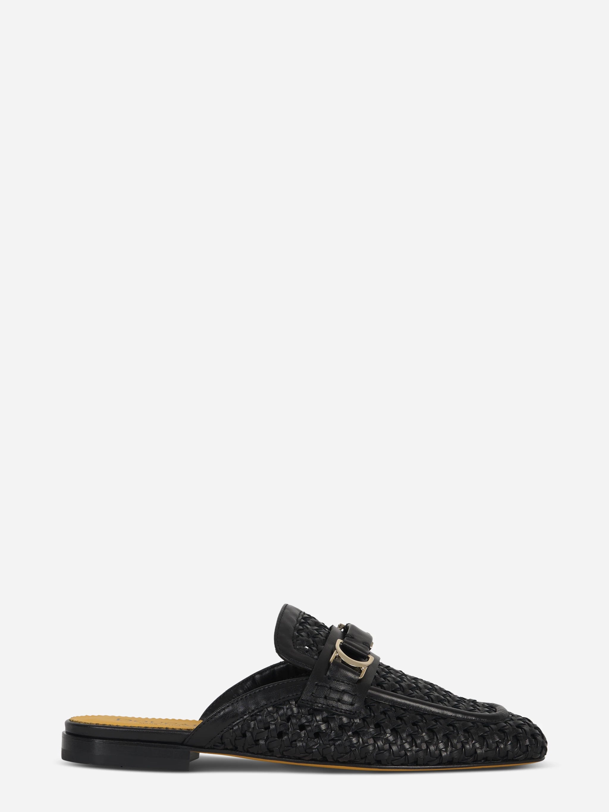 Mocassino sabot nero intrecciato