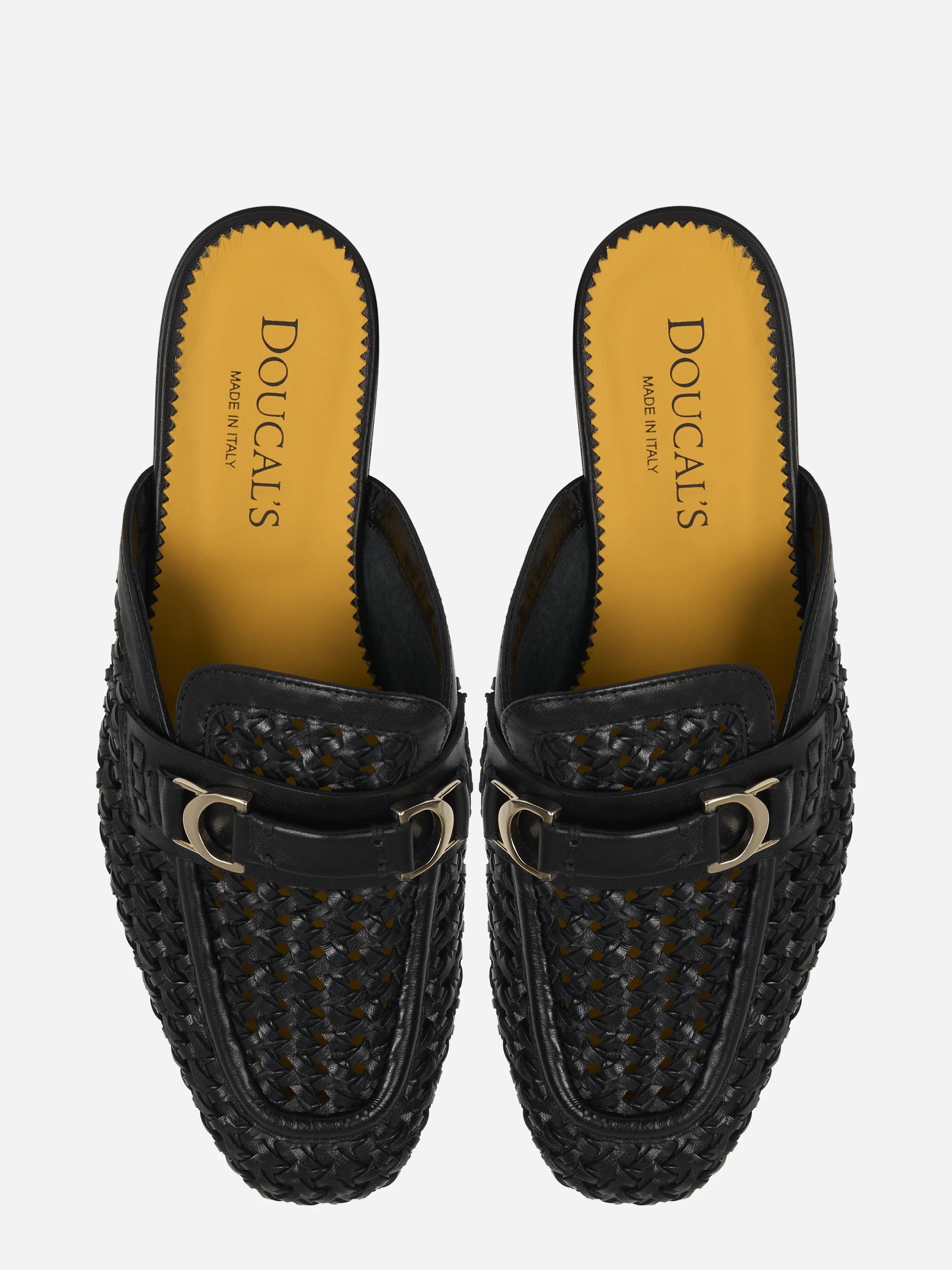 Mocassino sabot nero intrecciato