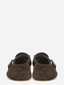 Ballerina marrone in suede