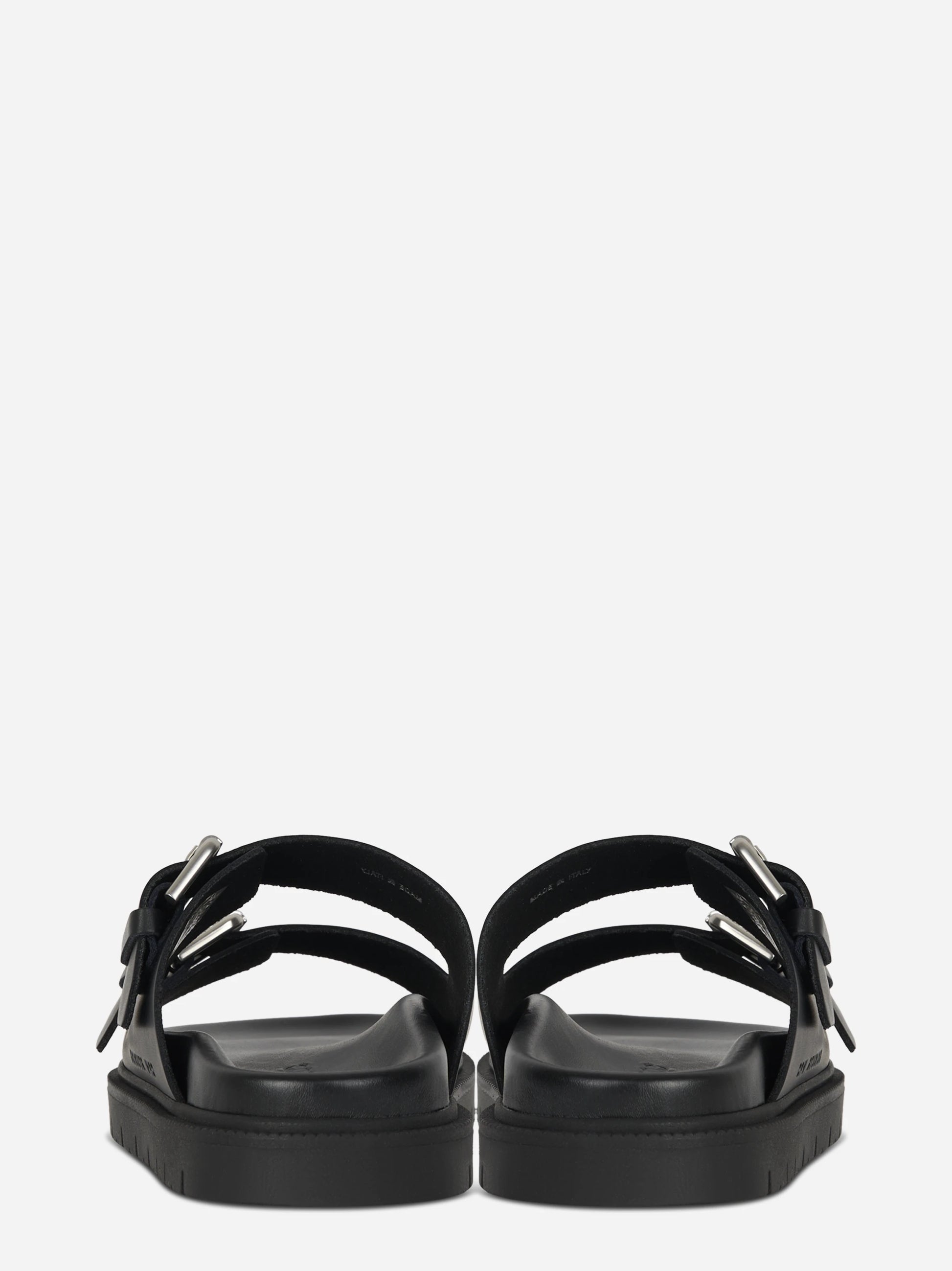 Sandalo flat nero con doppia fascia