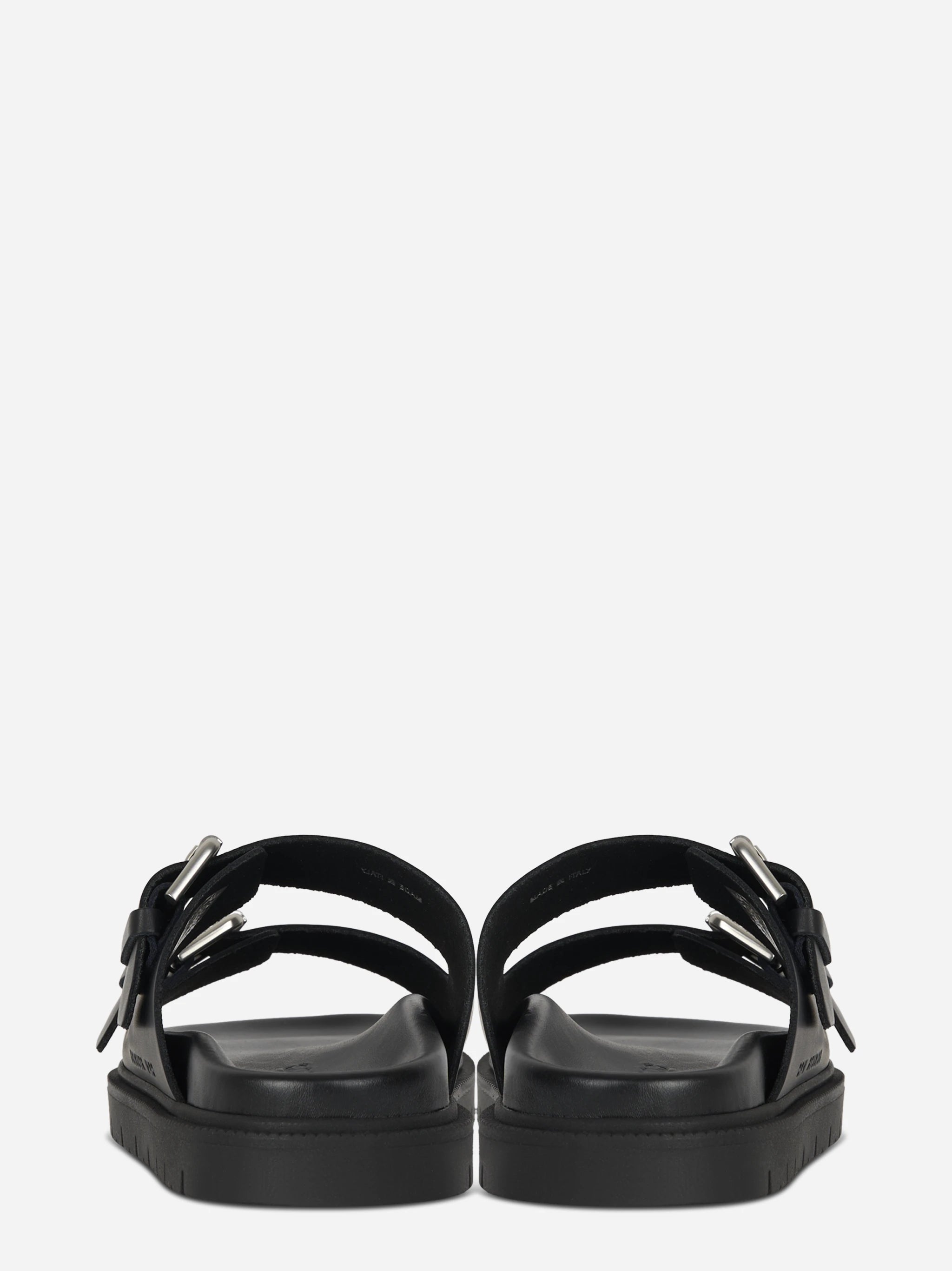 Sandalo flat nero con doppia fascia