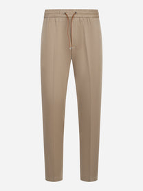 Pantalone in jersey di viscosa beige