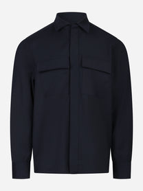 Overshirt in fresco lana blu