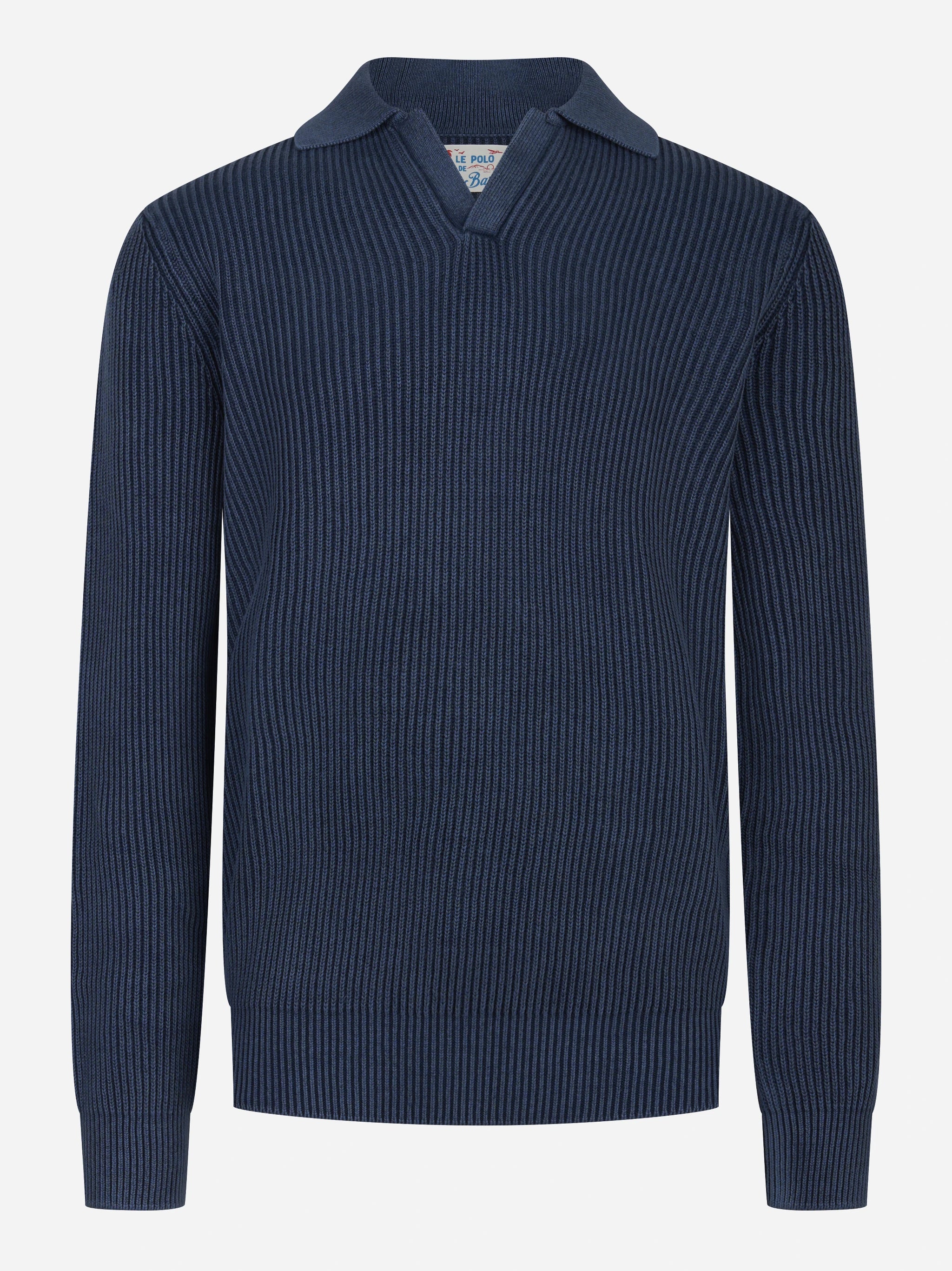 Polo skipper in cotone blu