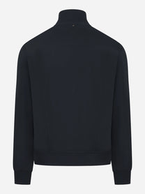 Bomber in nylon blu con zip
