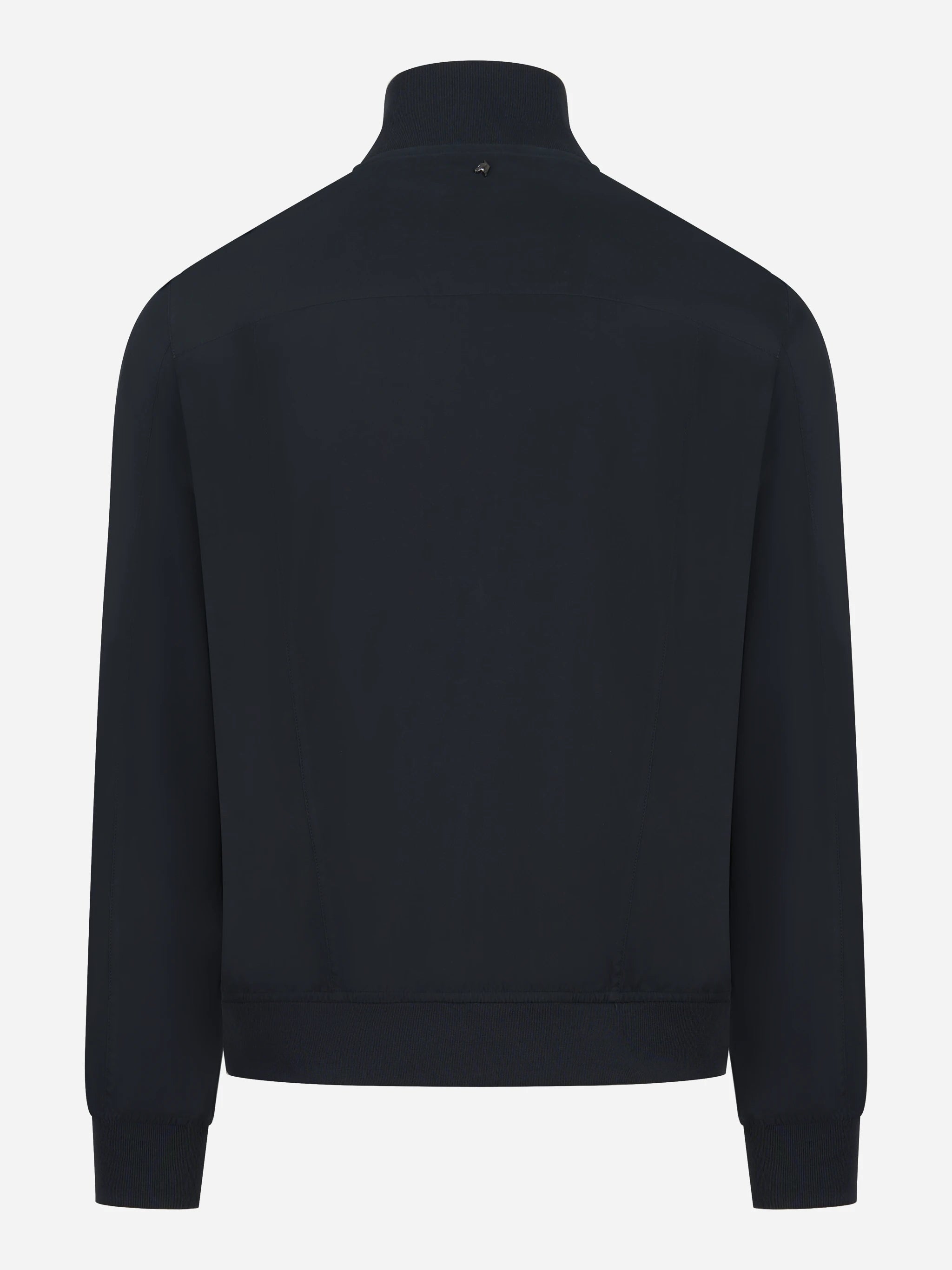 Bomber in nylon blu con zip
