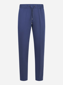 Pantalone in jersey di viscosa blu