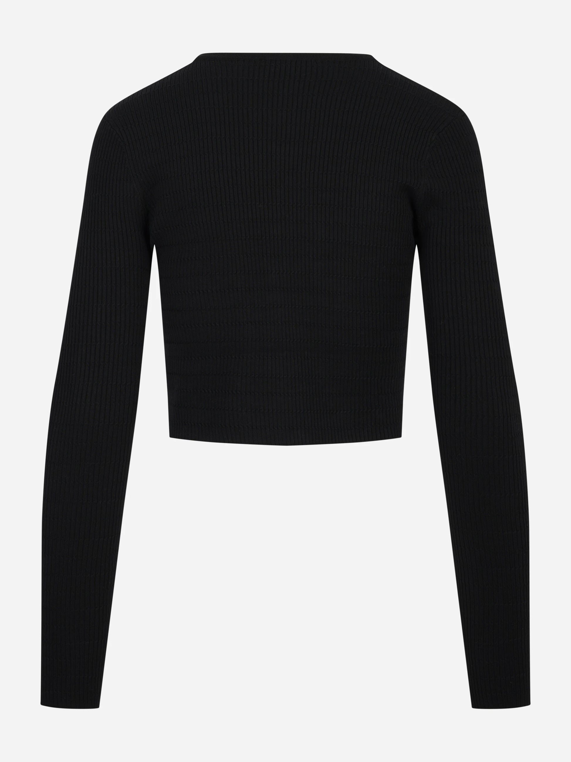 Cardigan in maglia nero a micro trecce