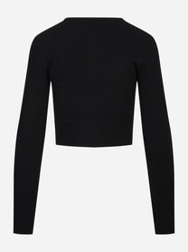 Cardigan in maglia nero a micro trecce