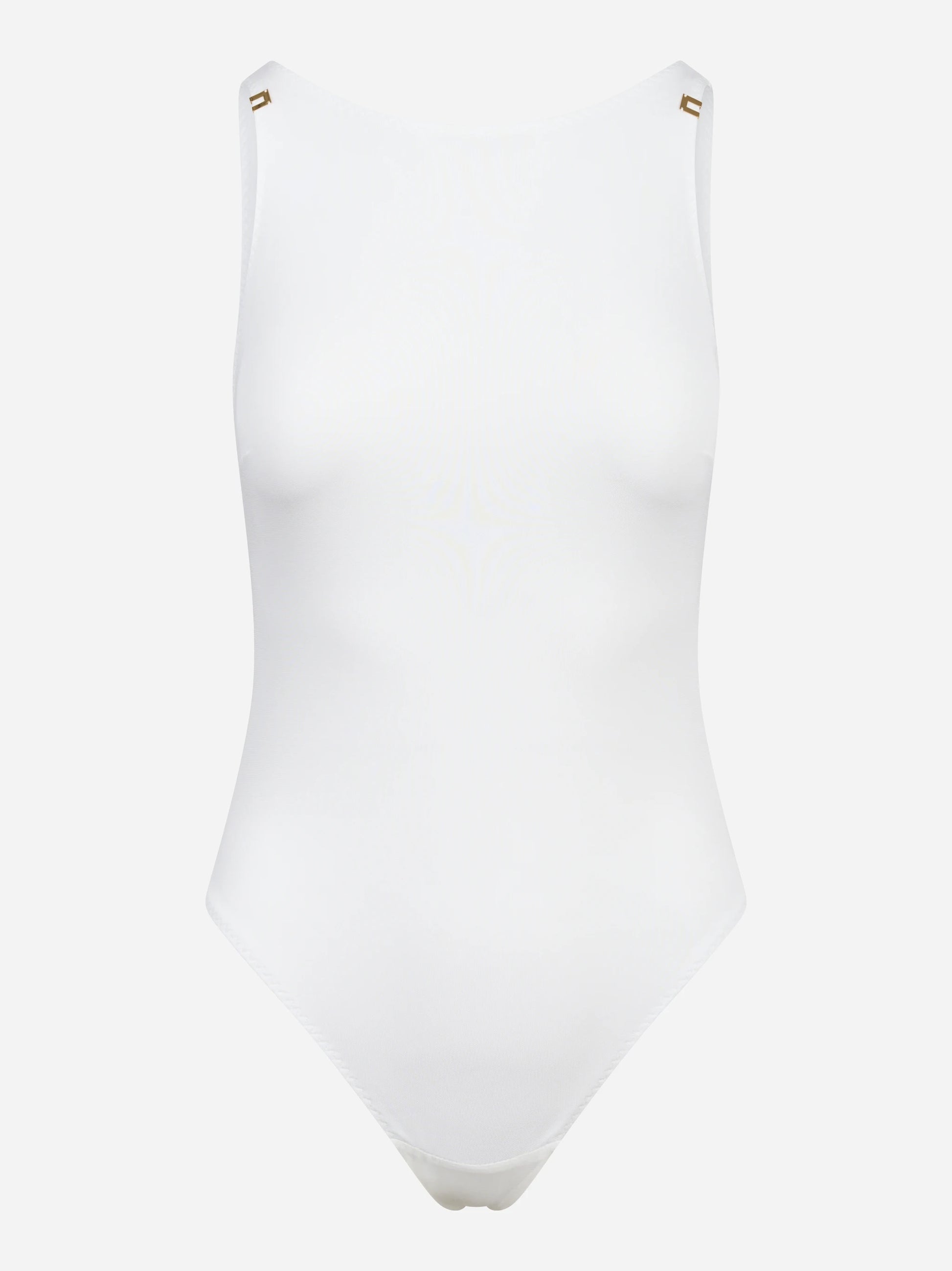 Body in jersey crepe con dettagli logo bianco
