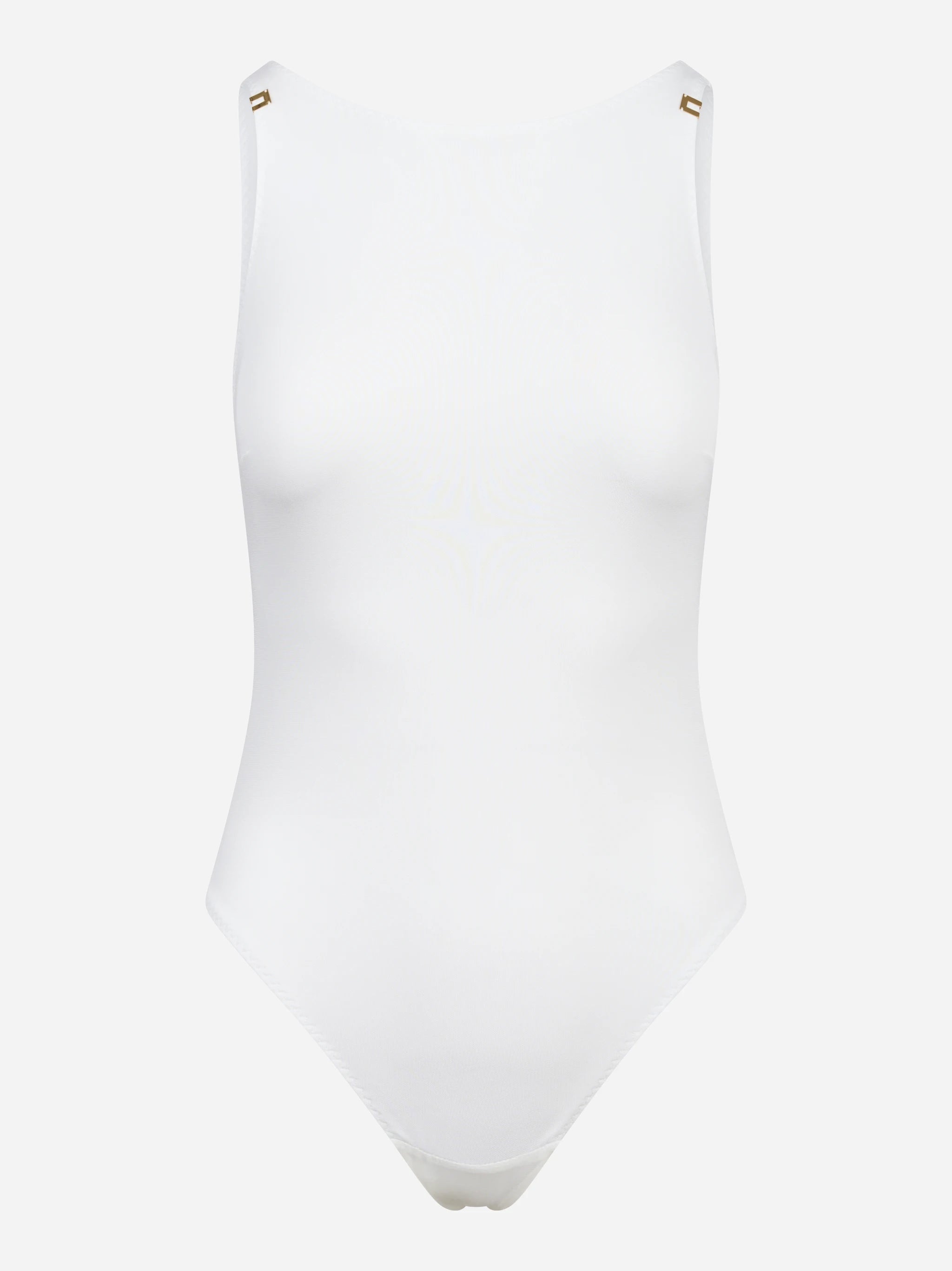 Body in jersey crepe con dettagli logo bianco