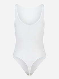 Body in jersey crepe con dettagli logo bianco