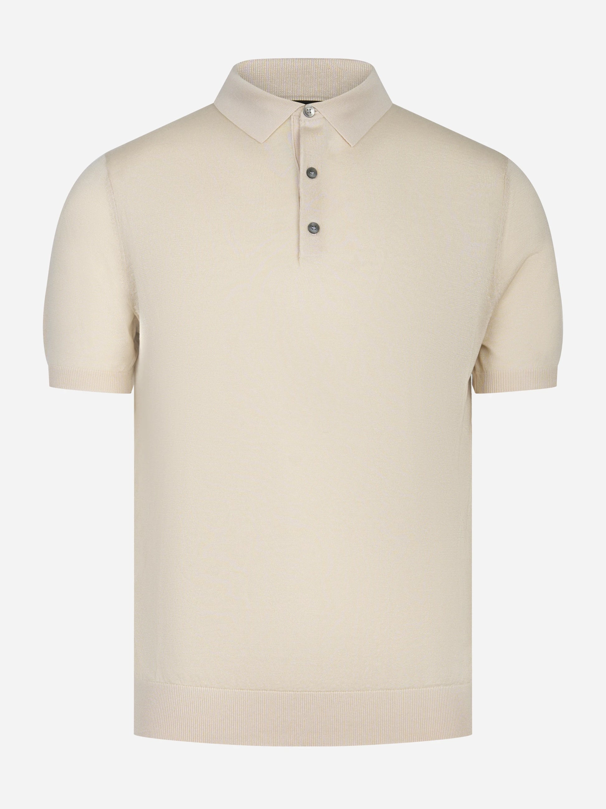 Polo manica corta in misto cotone beige