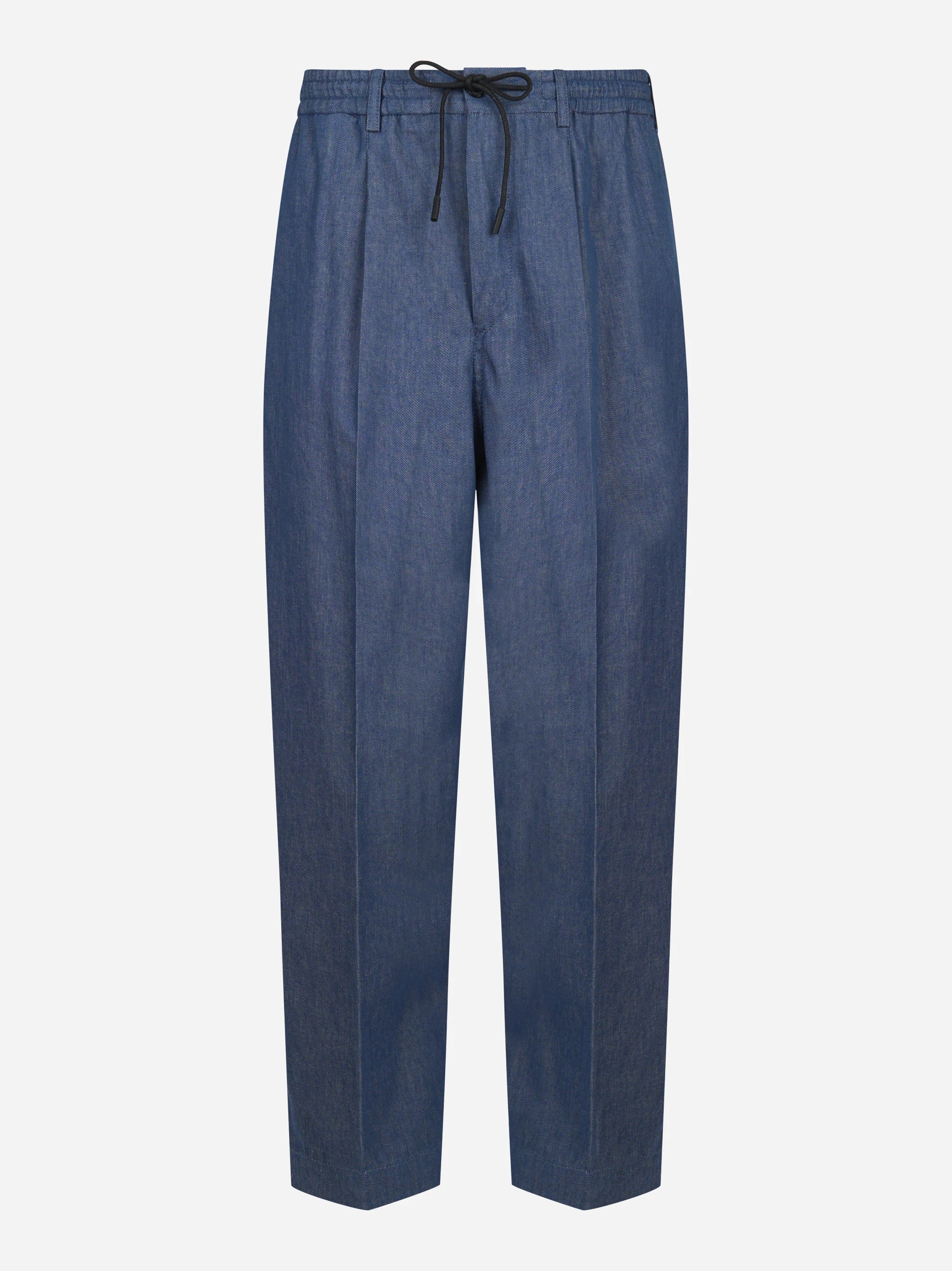 Pantalone work loose fit in cotione blu