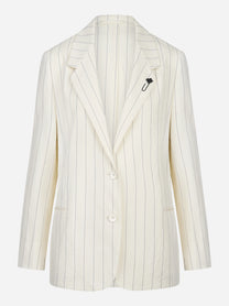 Blazer monopetto con motivo gessato