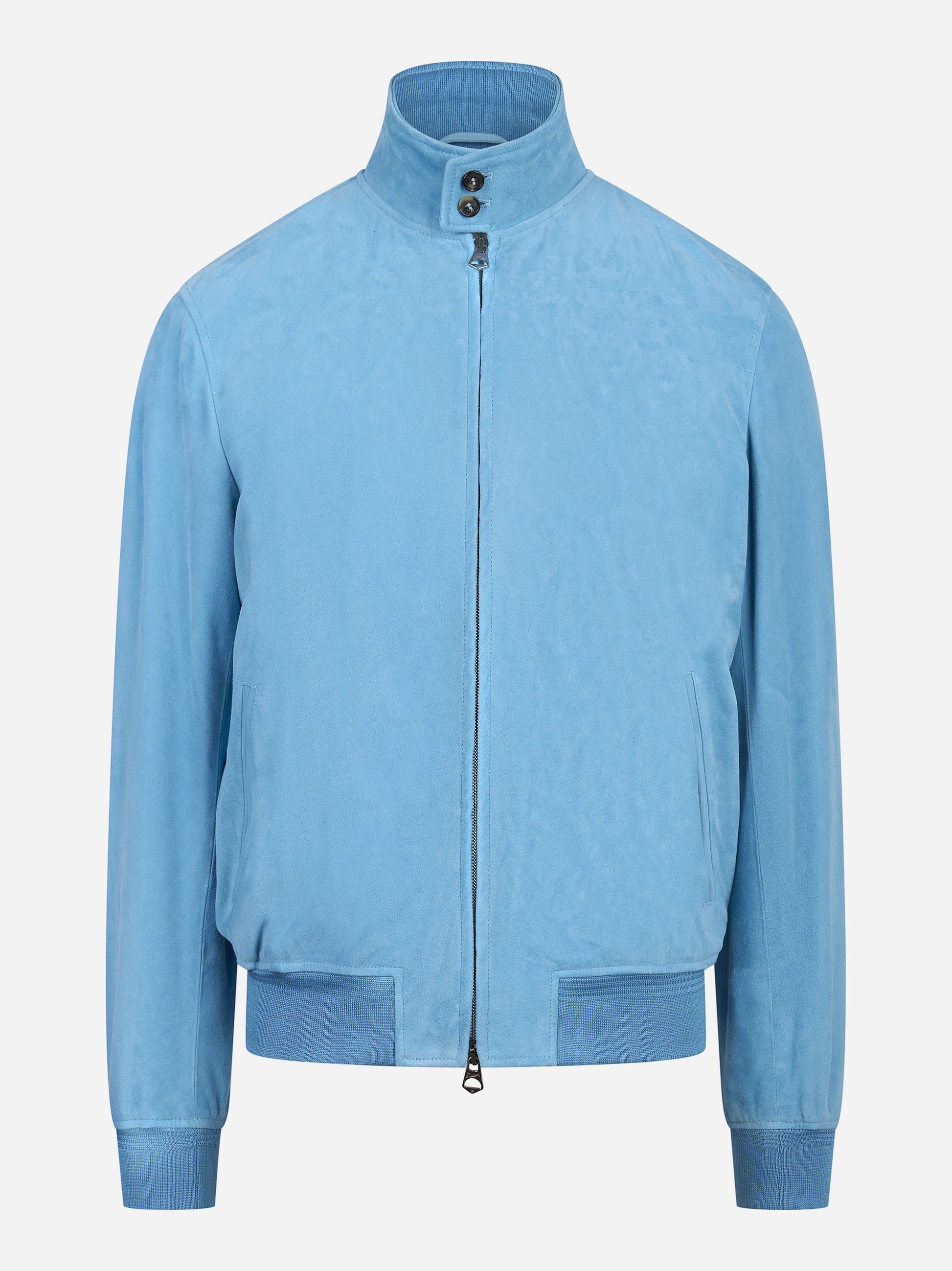Bomber Jeff in pelle scamosciata celeste