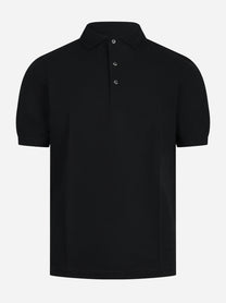 Polo manica corta in Piquet nera