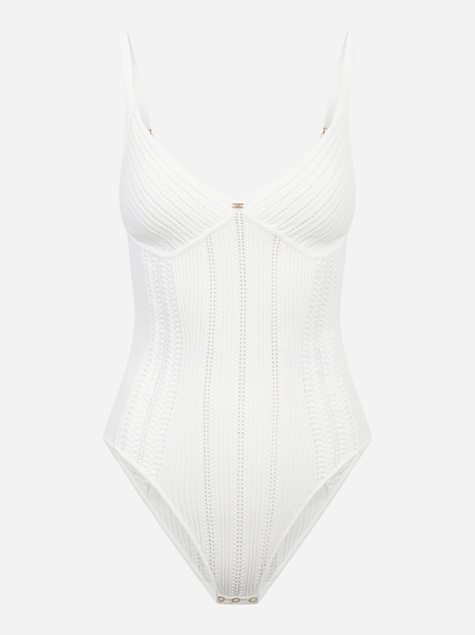 Body bianco in maglia à jour
