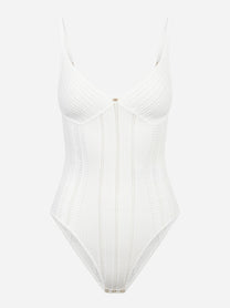 Body bianco in maglia à jour