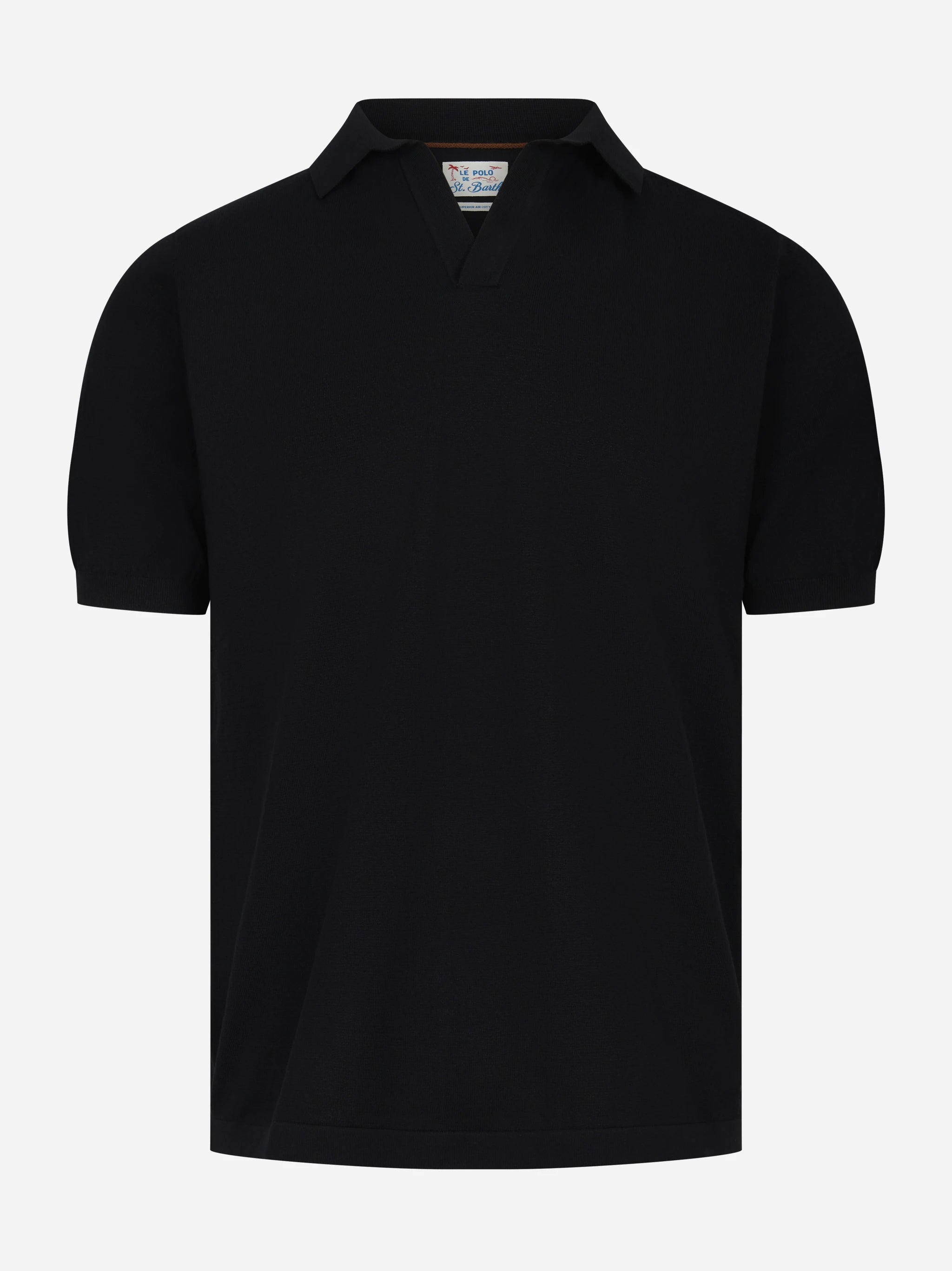Polo skipper Sloan in cotone nero