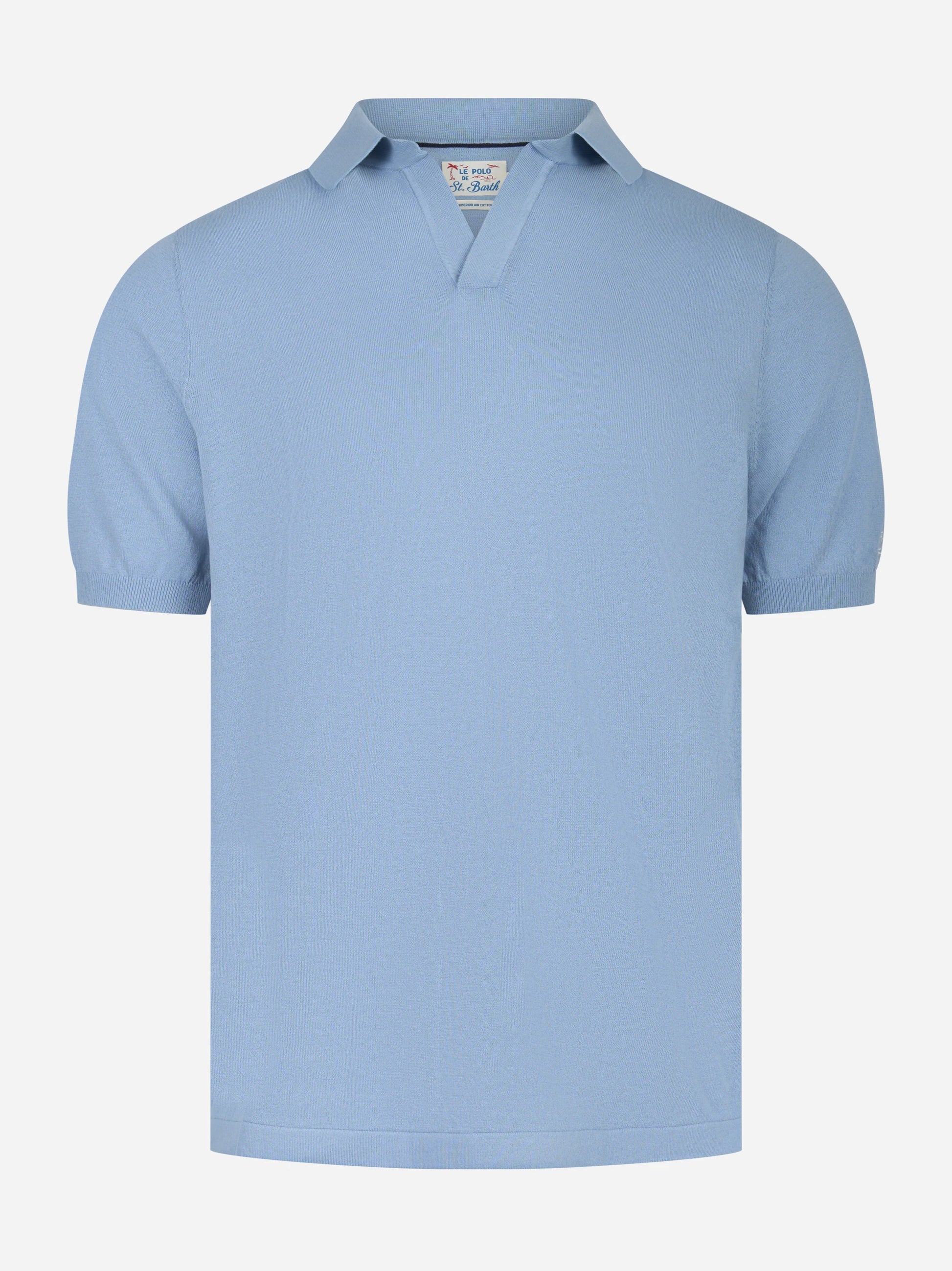 Polo skipper Sloan in cotone celeste