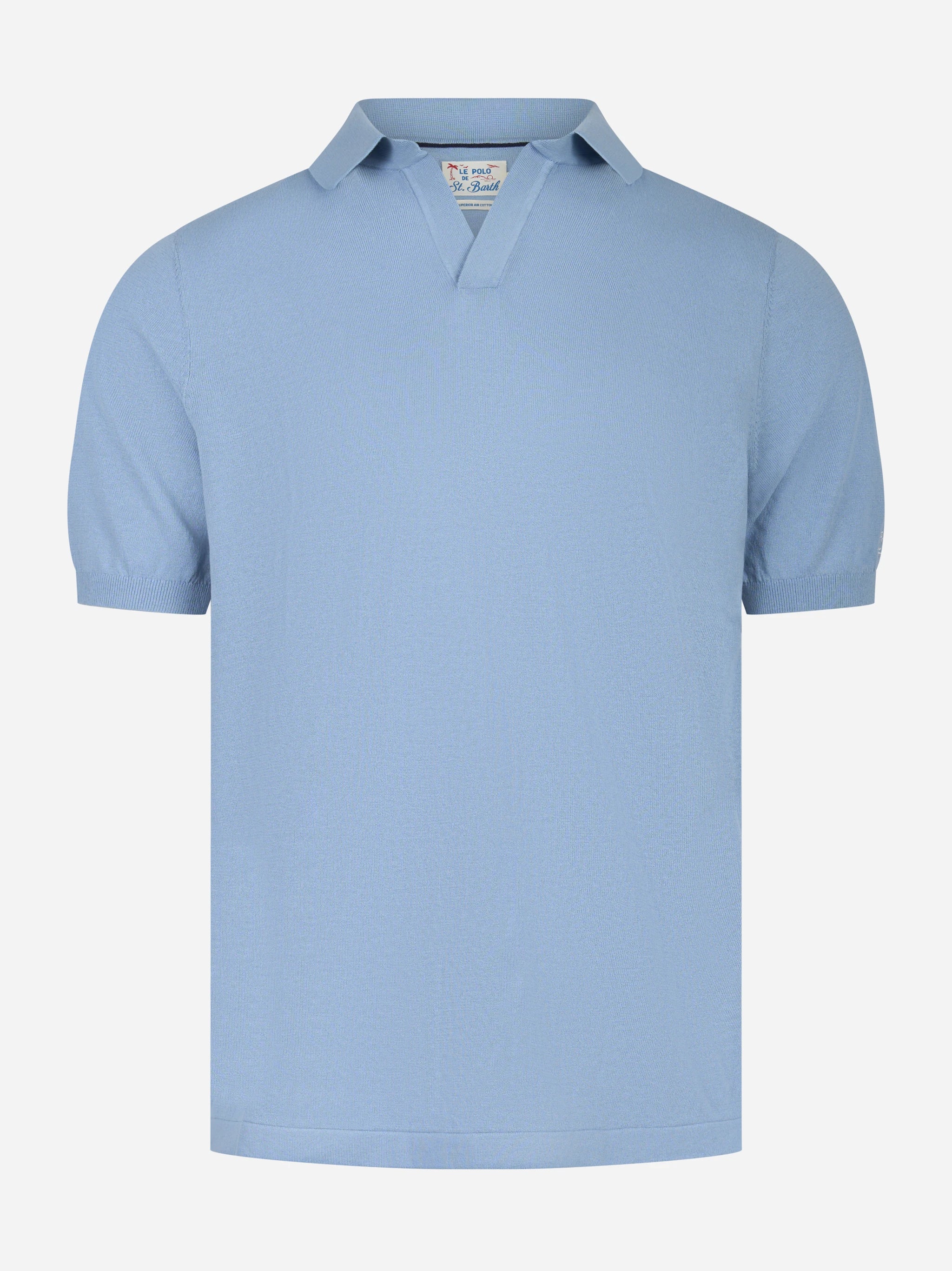 Polo skipper Sloan in cotone celeste