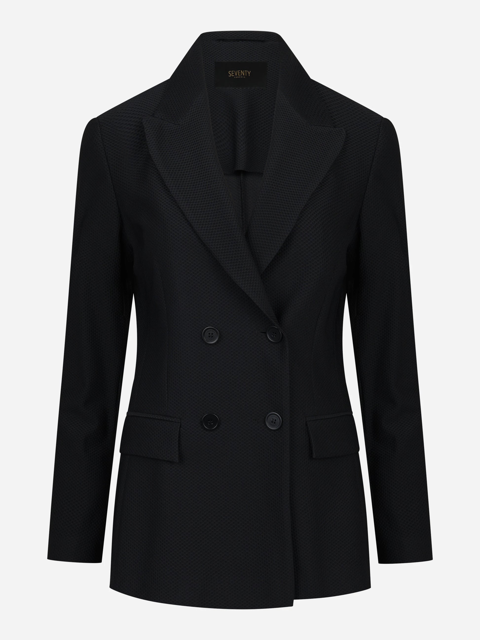 Blazer monopetto in jersey nero