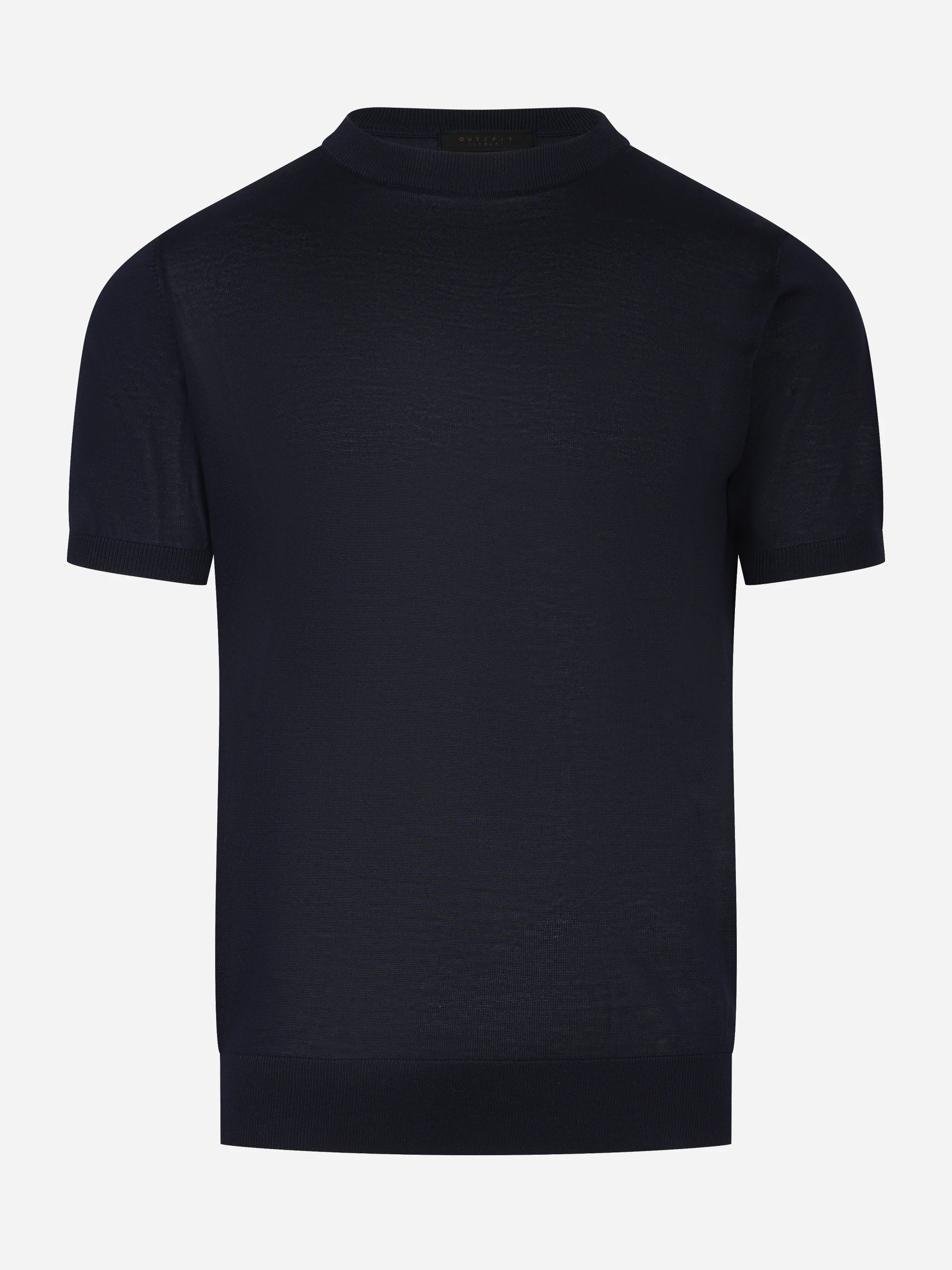 Maglia manica corta in misto cotone blu