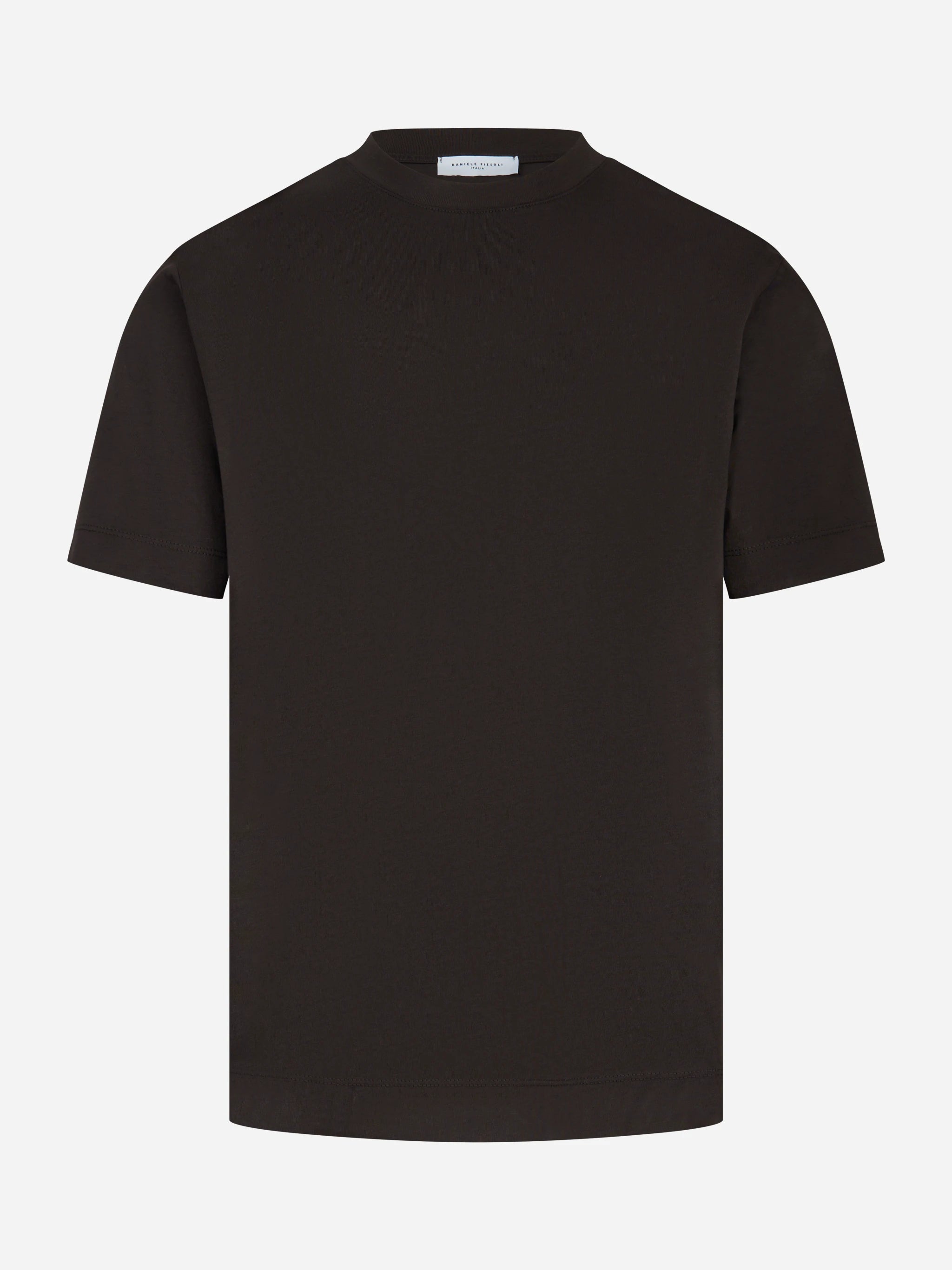 T-shirt slim in cotone marrone