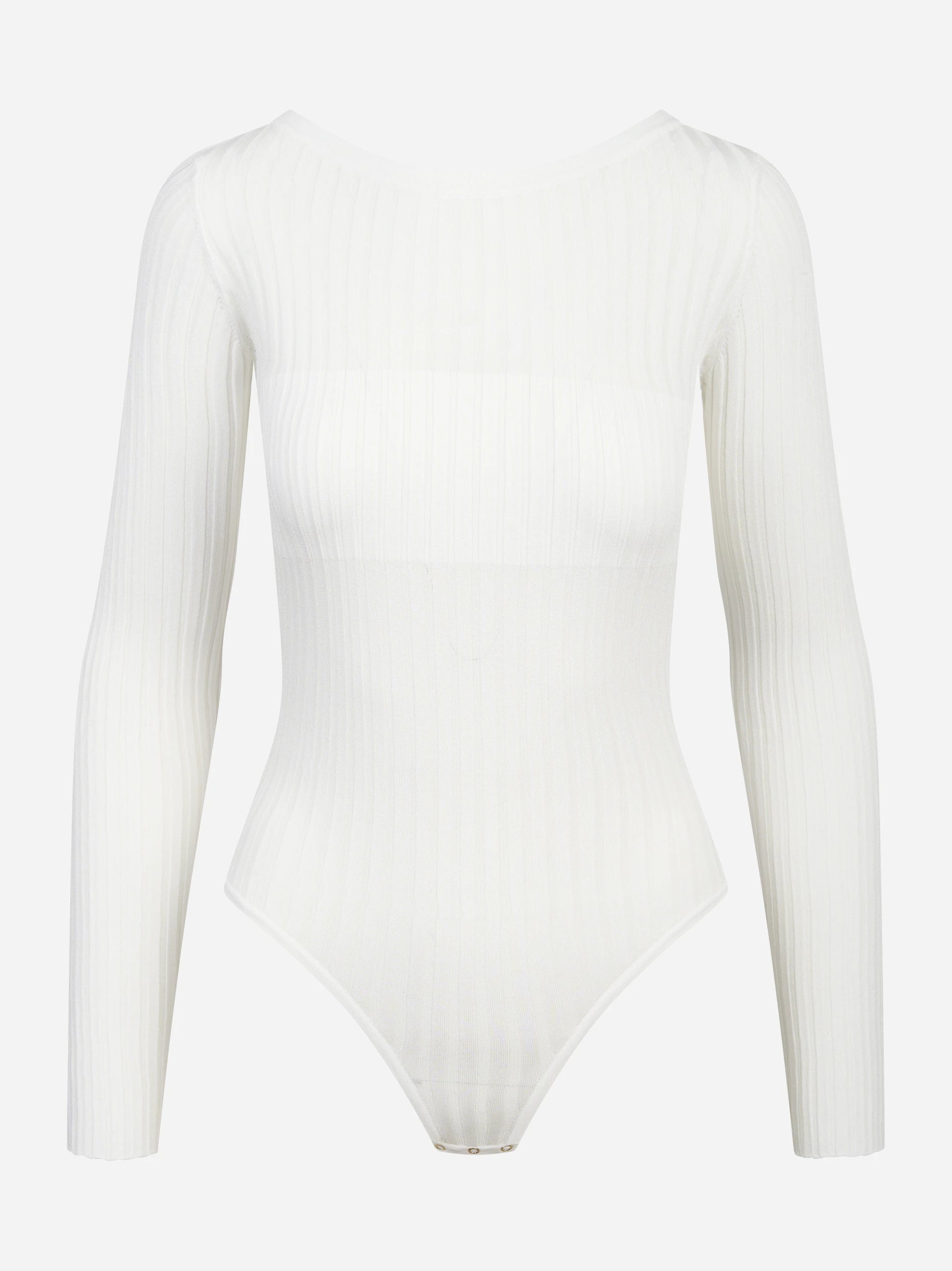 Body in maglia bianco con trasparenze