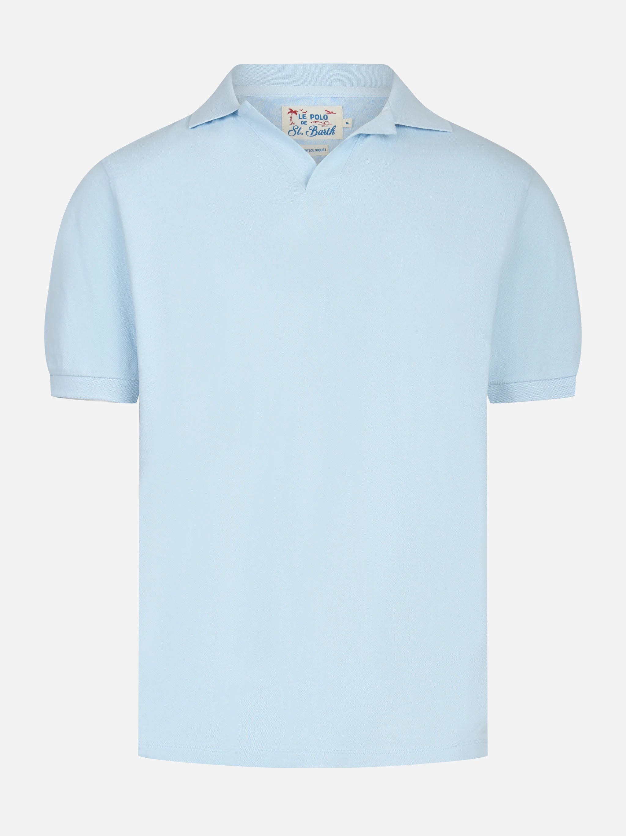 Polo skipper Charles in cotone stretch celeste
