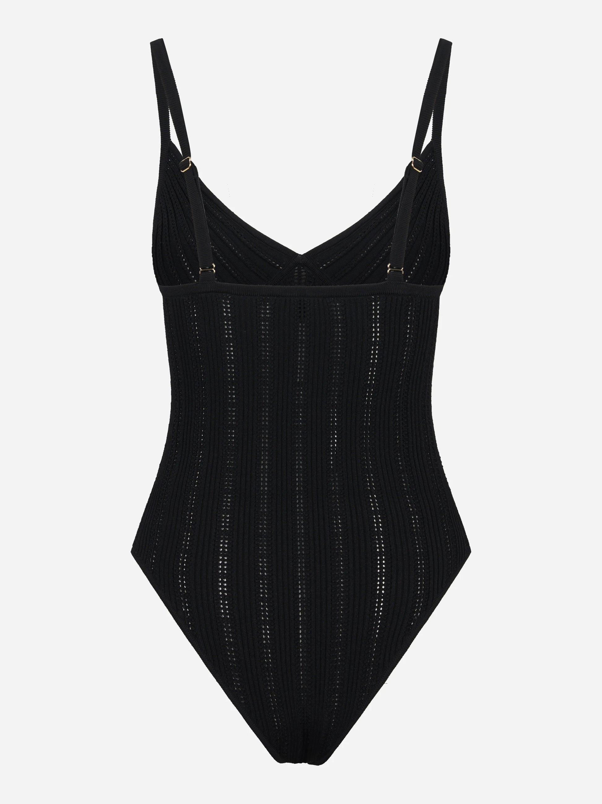 Body nero in maglia à jour