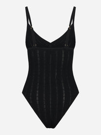 Body nero in maglia à jour