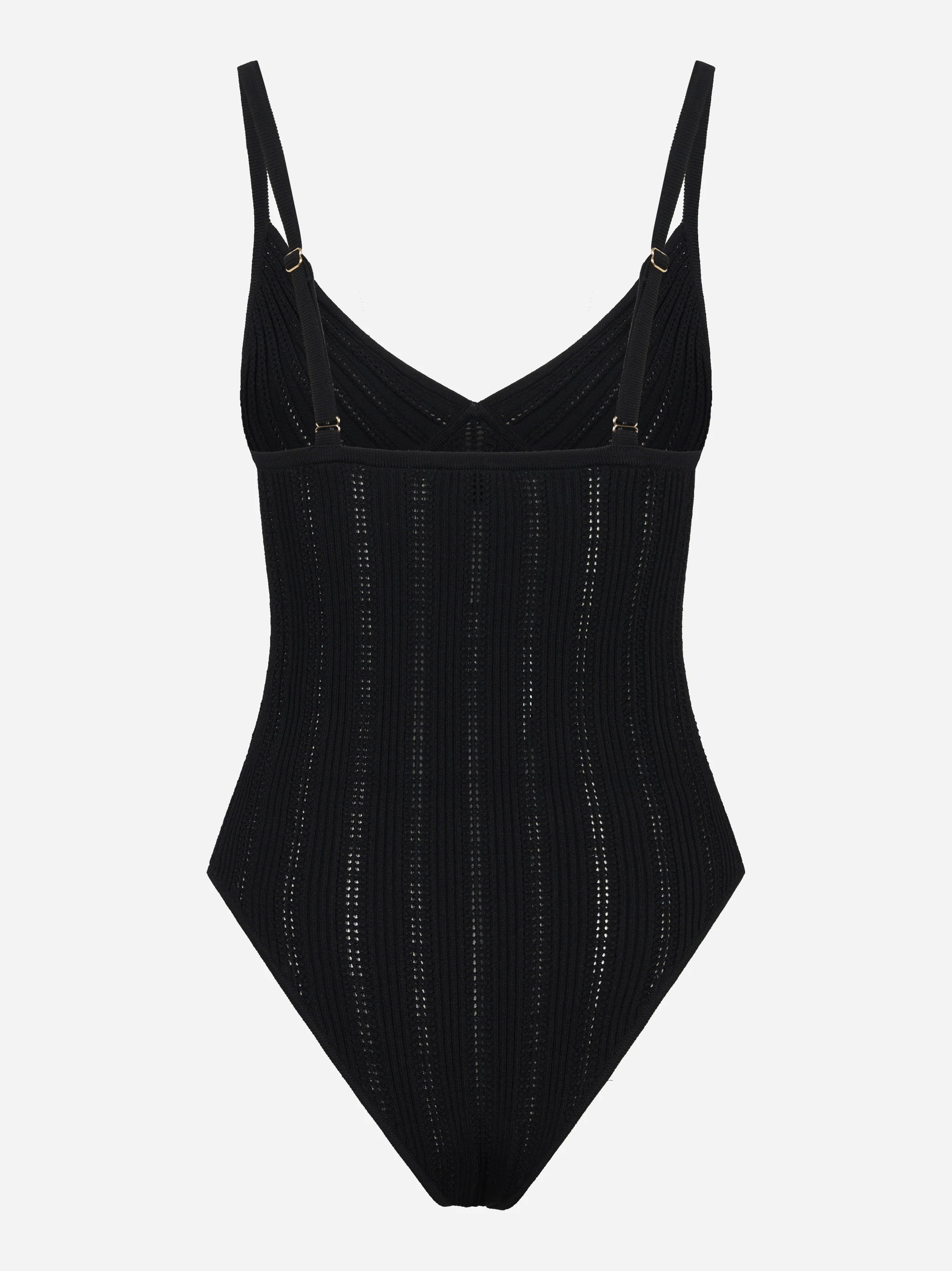 Body nero in maglia à jour