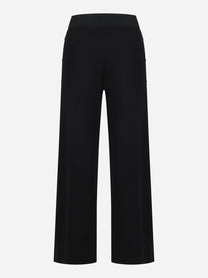 Pantalone in maglia nero con bande in viscosa lucida