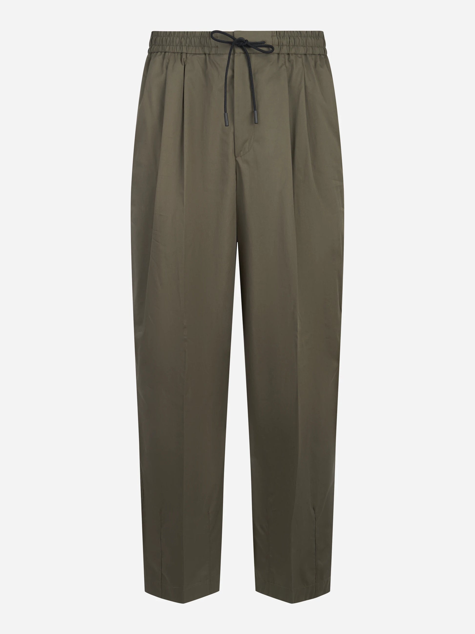 Pantalone loose fit in popeline di cotone verde