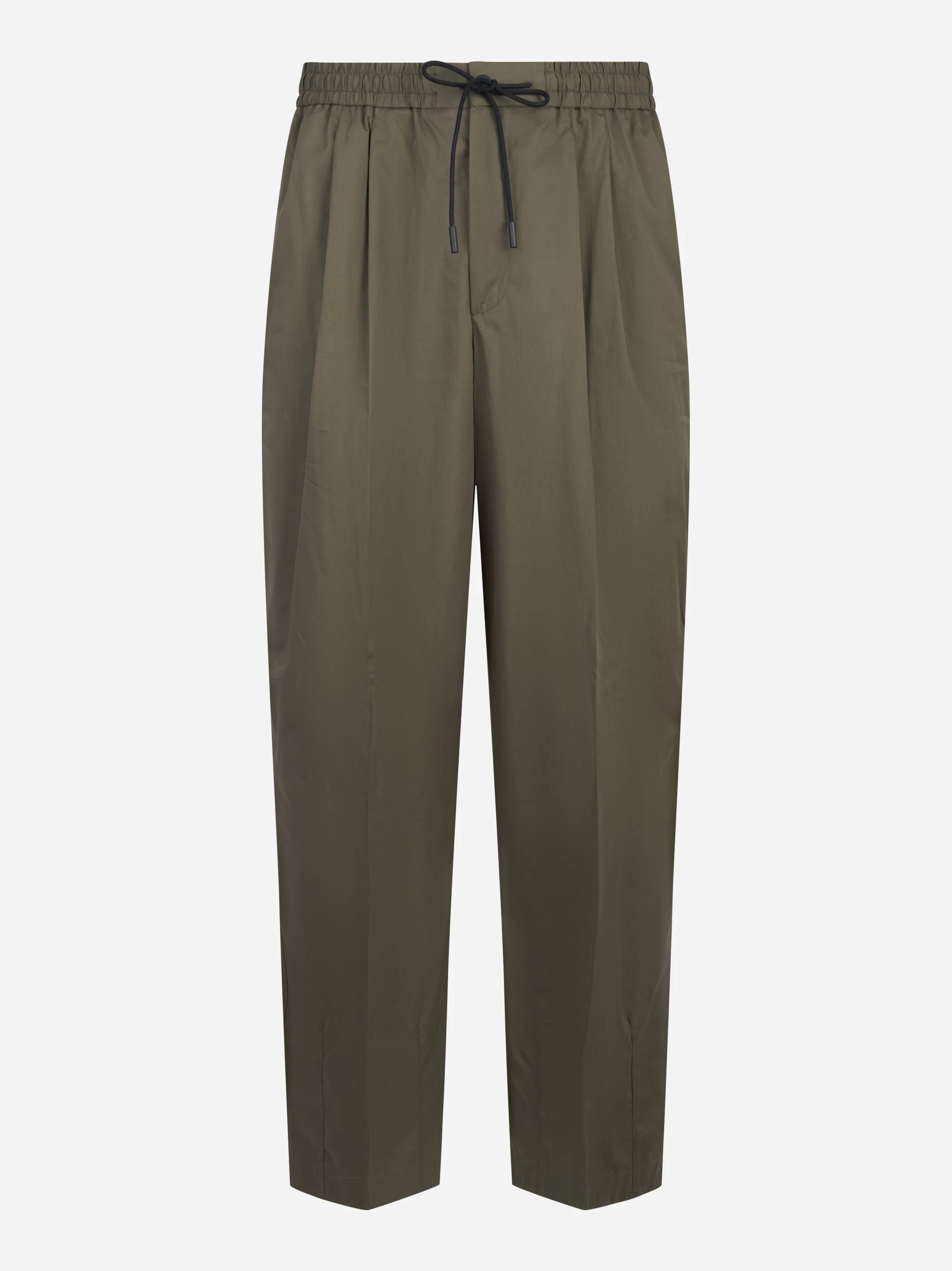 Pantalone loose fit in popeline di cotone verde
