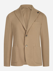 Blazer monopetto in jersey beige