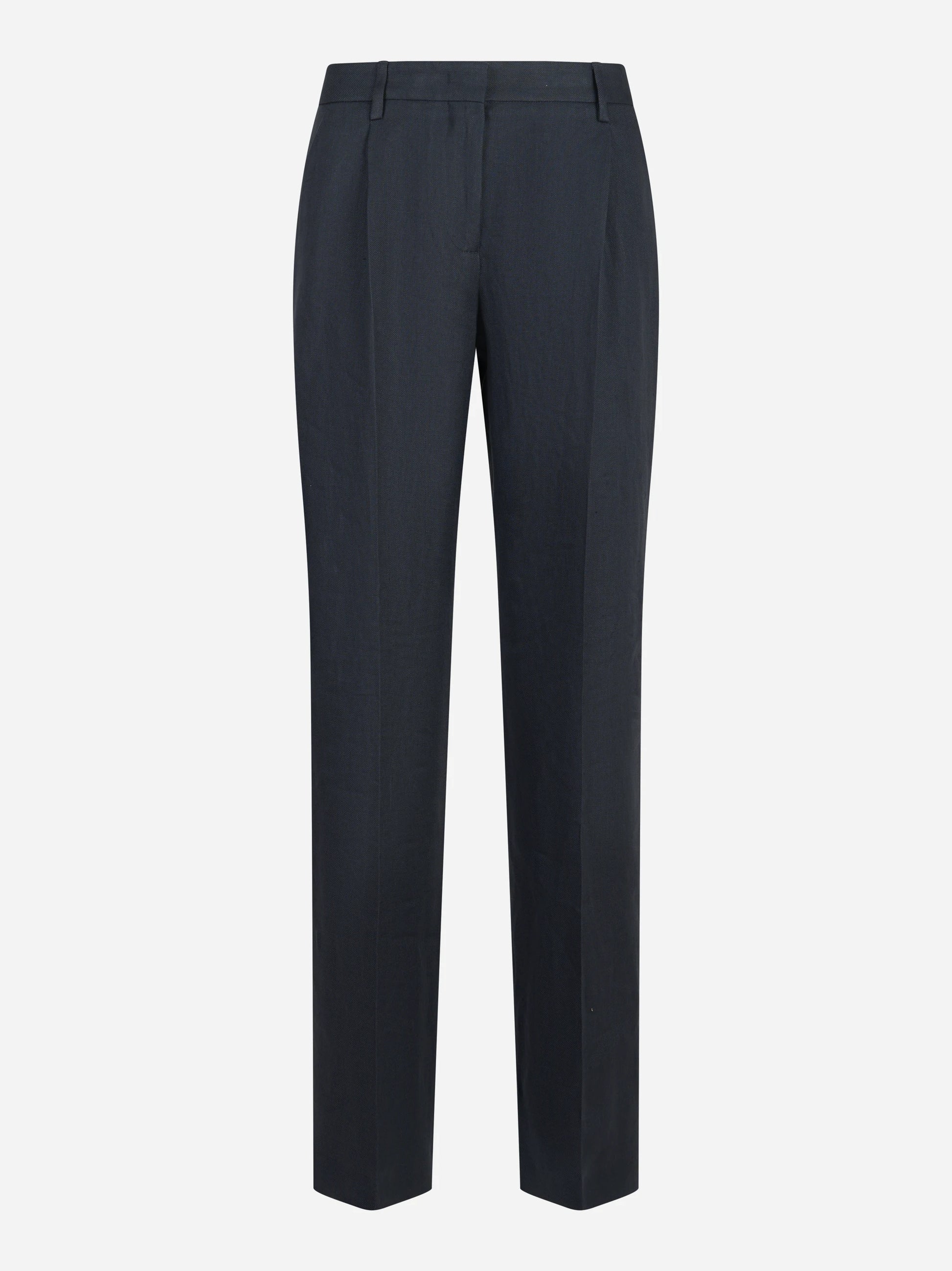 Pantalone loose fit in puro lino blu
