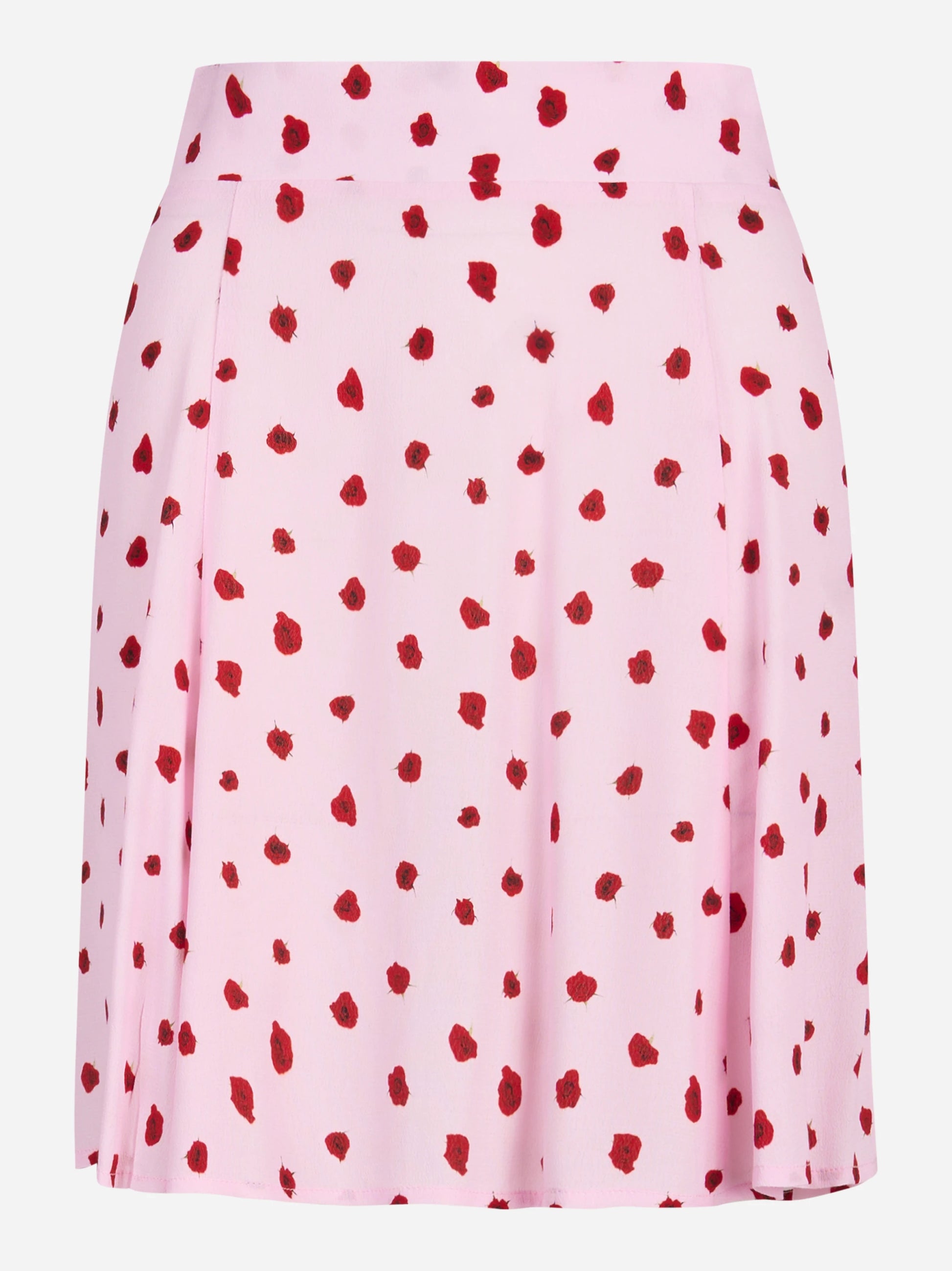 Gonna Kate svasata in viscosa con stampa pois rosa
