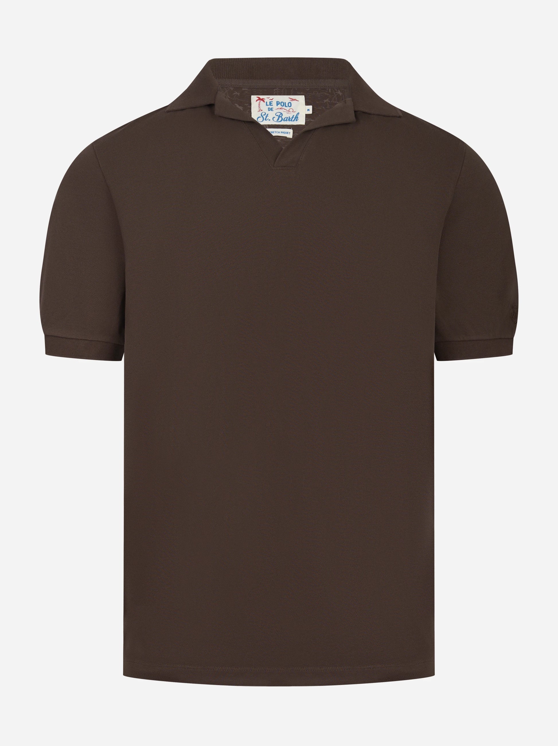 Polo skipper Charles in cotone stertch marrone