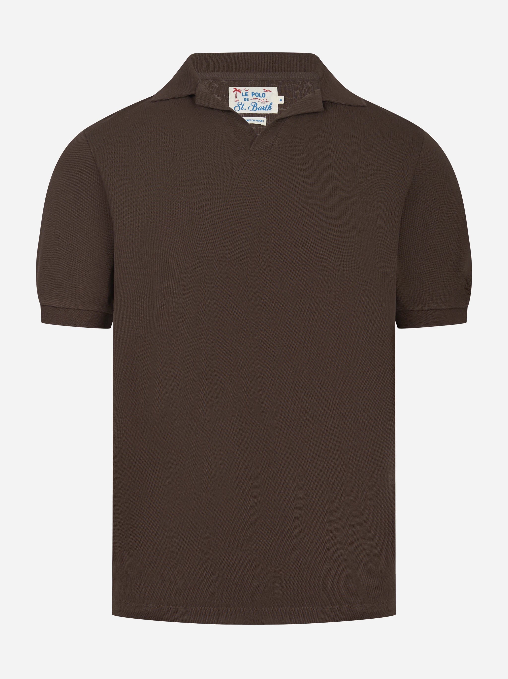Polo skipper Charles in cotone stertch marrone