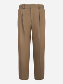 Pantalone Daisy con una pince in cotone stretch beige